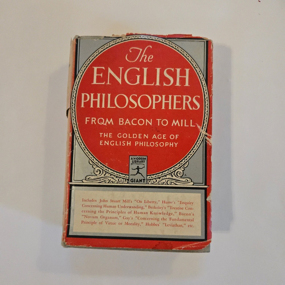 VTG The English Philosophers Hardcover Book 1939 Modern Library G47 Giant USA